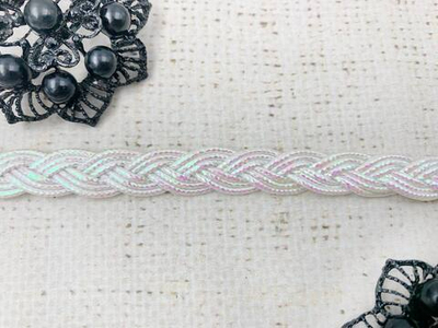 Тесьма декоративная косичка люрекс, ш. 1 см