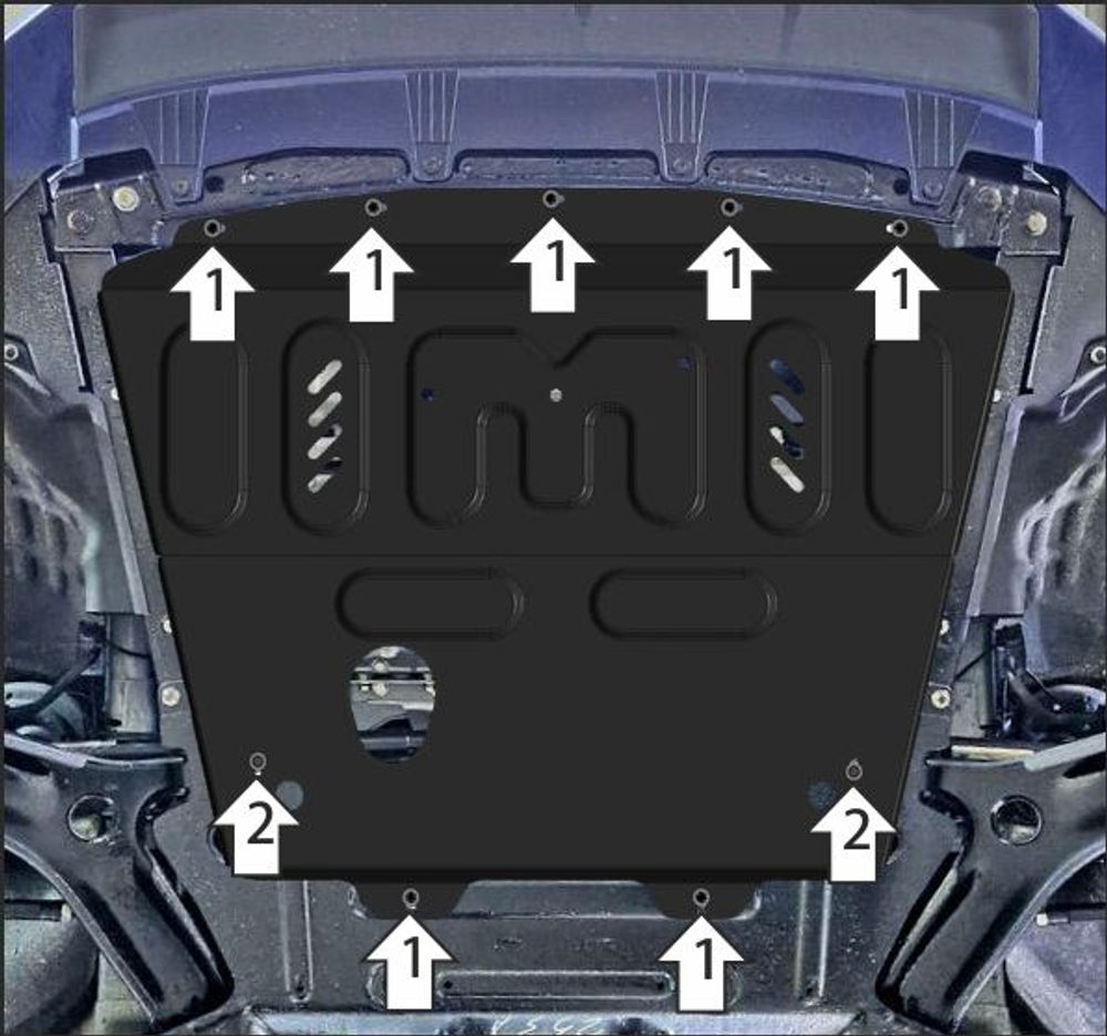 Защита картера двигателя, КПП. 1,5 мм, Сталь. для Lada Vesta 2015-2022, Motodor.52106