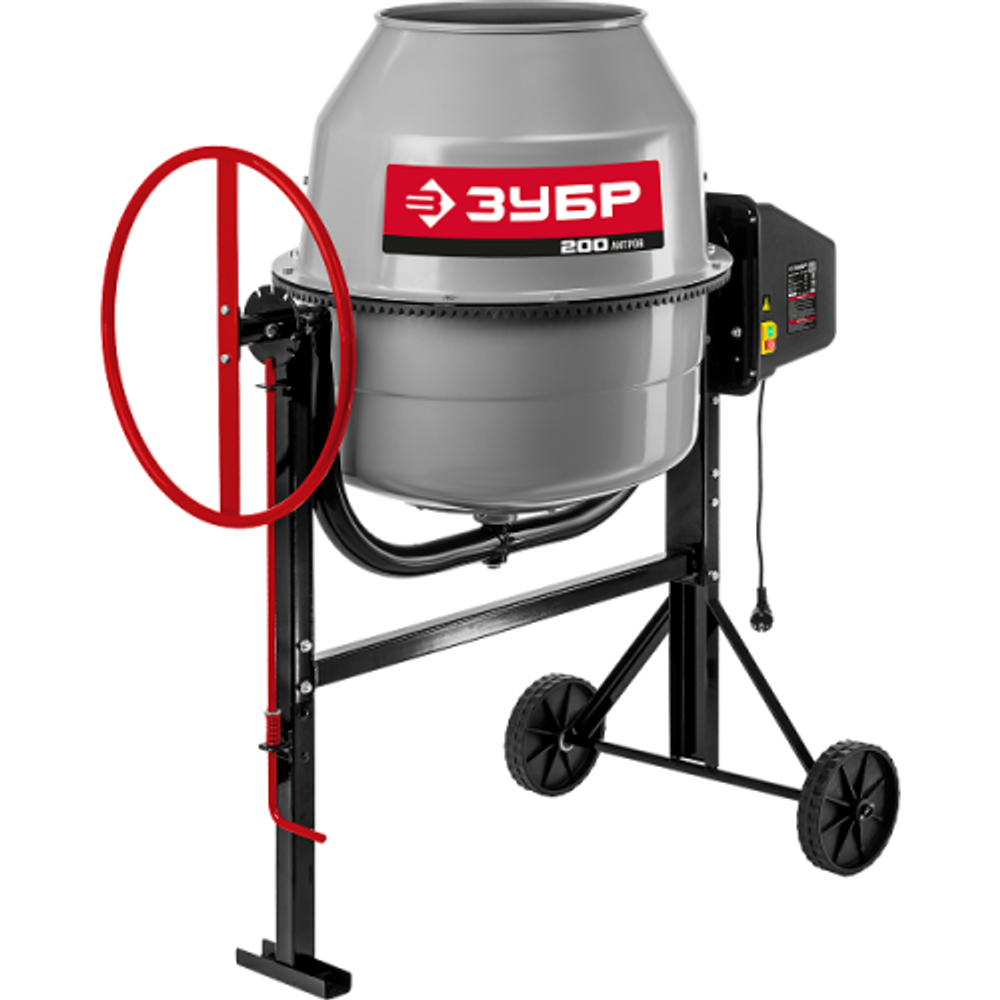 Бетономешалка ЗУБР 200 л 1000 Вт, чугунный венец, БМЧ-200