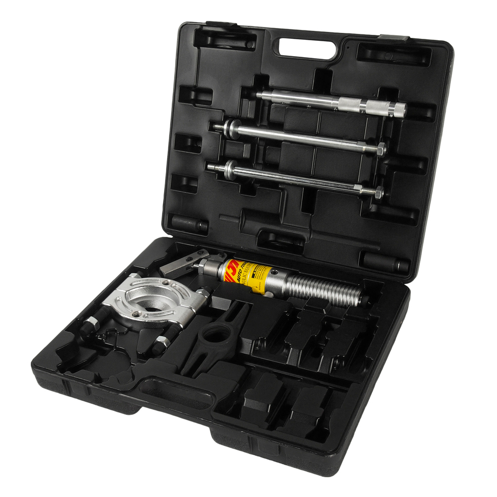 Съемник гидравлический 4т, длина 250, ширина 55/110, поршень 60мм масса 7.6кг в кейсе JTC