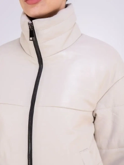 Куртка женская кожаная натуральная стеганая короткая Турция