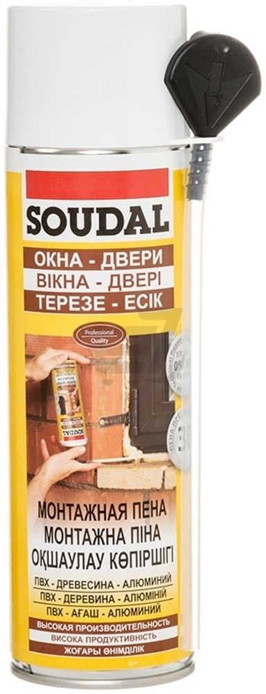 Пена монтажная Soudal  DIY 500мл  30л 107552