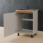 Кухня Валенсия 280 см со столешницей (10 модулей) / белый ЛДСП, массив дуба