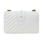 Сумка Pinko Quilt Logo Rivet Chain Clamshell Bird Swallow Bag Shoulder Cowhide Leather Sheepskin Messenger Bag Mini White, 1P227L-Y6XV-Z14