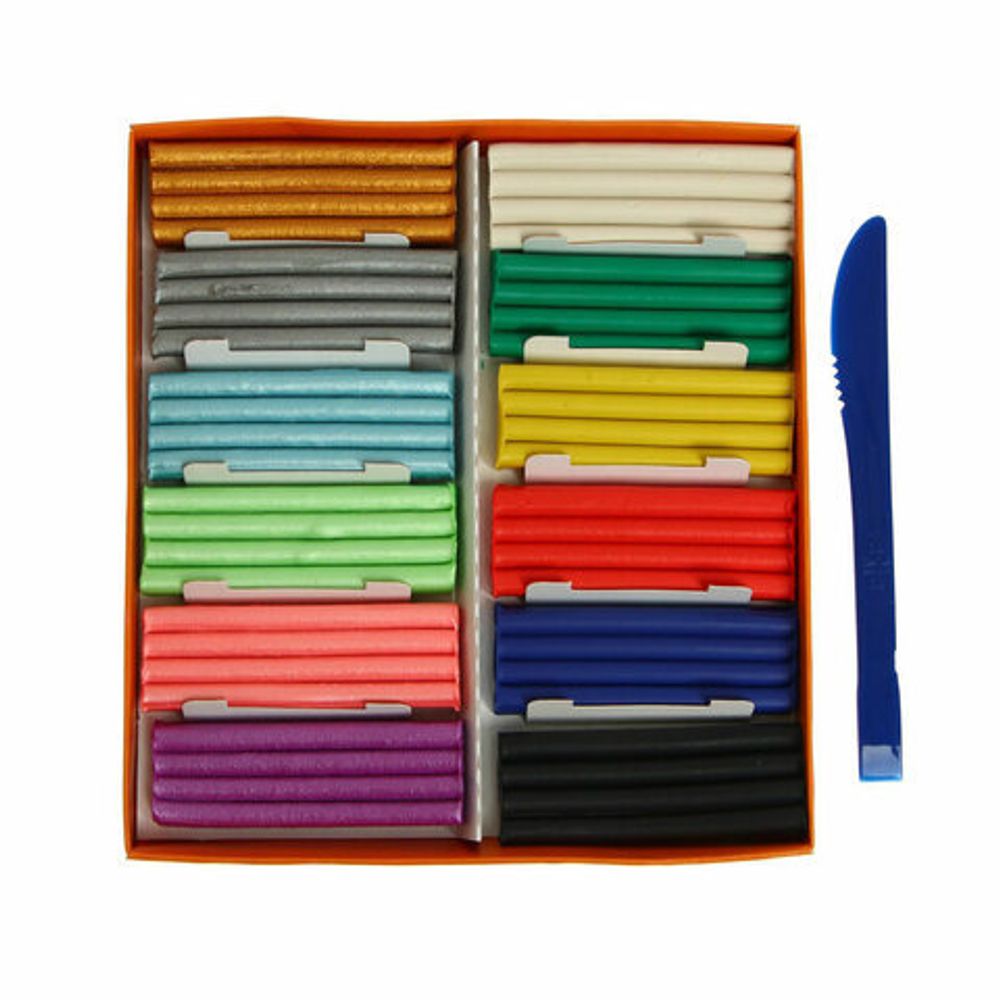 Пластилин классический ГАММА "Оранжевое солнце", 12 цветов, 6 классических + 6 перламутровых, 156 г, стек, 130520203