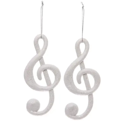 Подвеска «Скрипичный ключ» 10 см (набор 2 шт), Белый