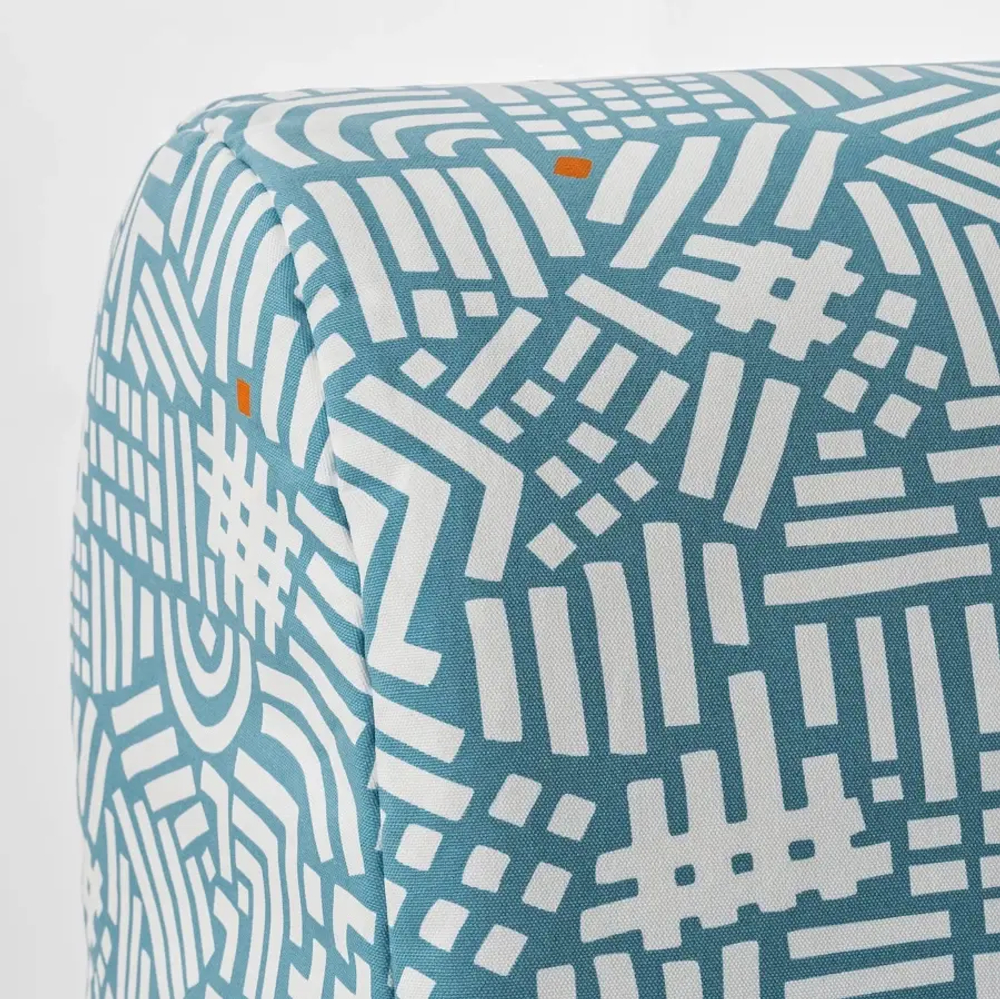 Диван 2-местный - LYCKSELE HÅVET/ЛИКСЕЛЕ ХОВЕТ ИКЕА, 87х100х142 см, голубой/белый