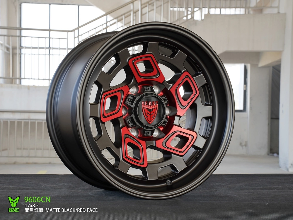Диск колёсный BEAST OFFROAD 9606CN R17 8,5 ET0 Matte Black W Red Face