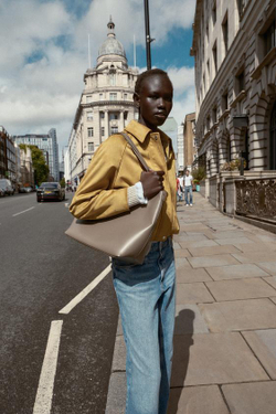 ZARA СУМКА-ШОПЕР, СЕРЫЙ