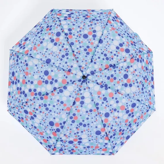 Зонт механический «Горошек», 3 сложения, 8 спиц, R = 48 см, цвет МИКС