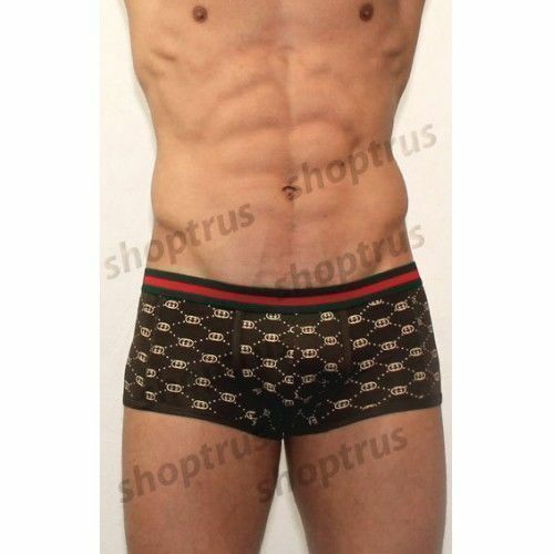 Мужские трусы хипсы коричневые Gucci Hip Boxer