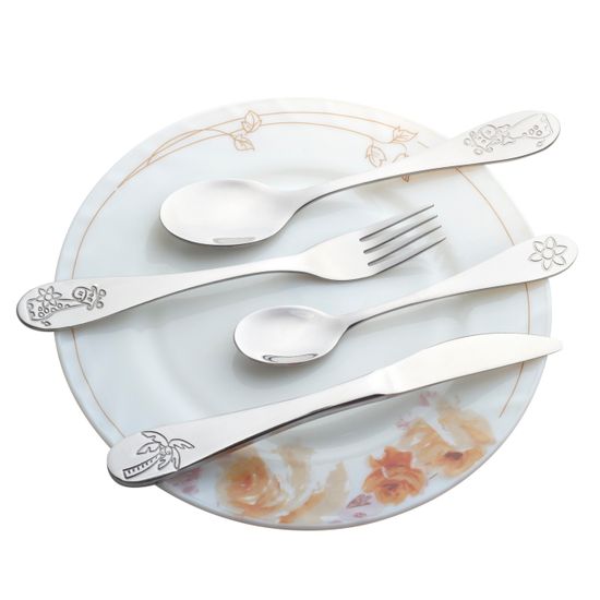 Набор детских столовых приборов 4 предмета Kamille KM 5335 из нержавеющей стали