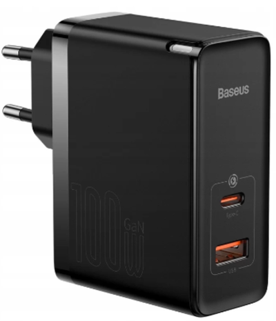 Сетевое зарядное устройство Baseus GaN5 Pro Fast Charger 100W USB/Type-C+ кабель Type-C/Type-C (CCGP090201) (черный)