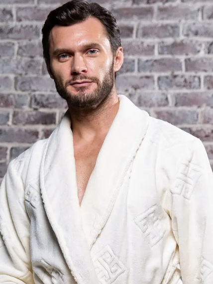 Халат мужской HUGO без капюшона Крем "Polens"