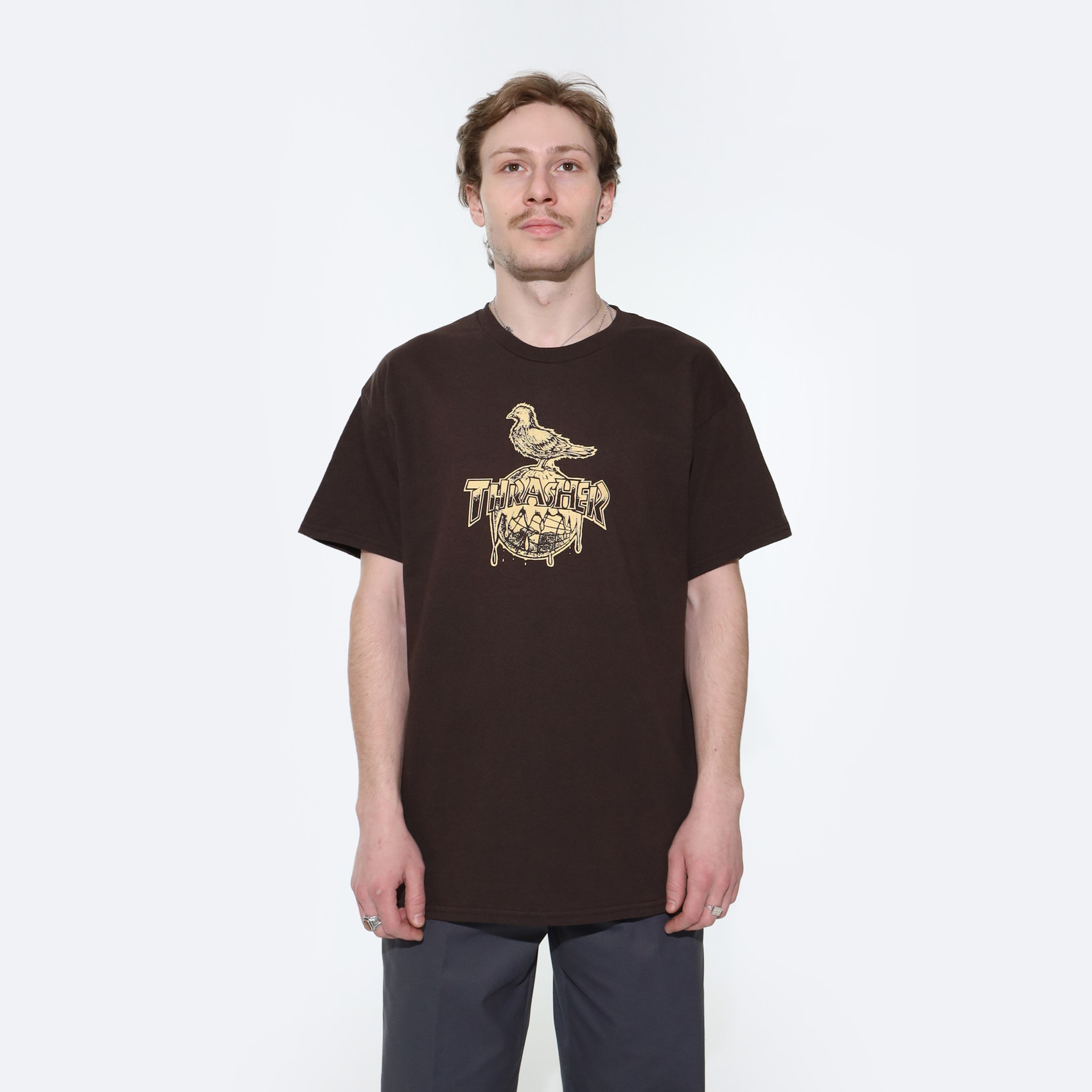 Футболка Thrasher Cover The Earth T-Shirt (dark chocolate) артикул: - купить в магазине Дайс