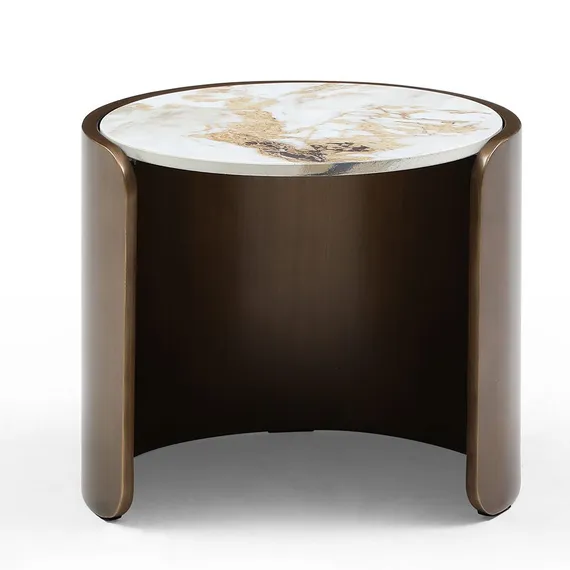 Журнальный столик Savoy Ø40х35 см, белая керамика