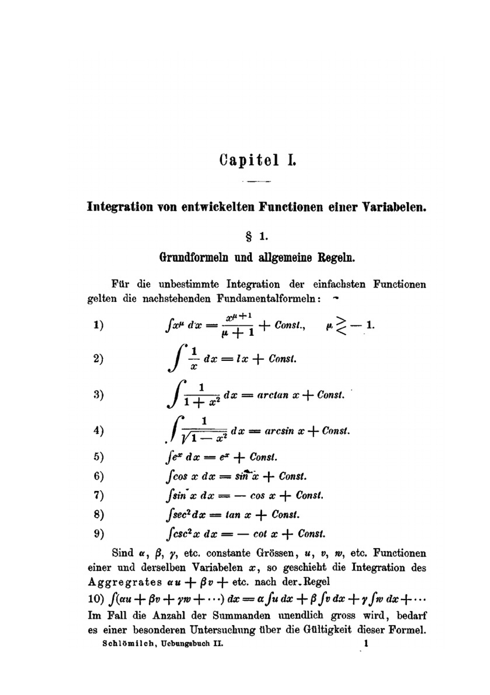 Übungsbuch Zum Studium Der Höheren Analysis. Theil 2. Aufgaben Aus Der Integralrechnung | O.X. Schlömilch