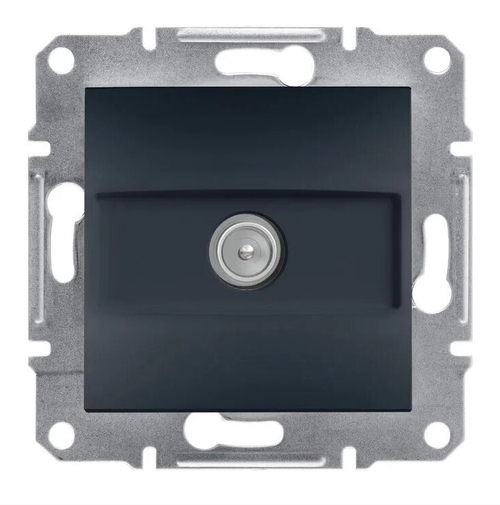 РОЗЕТКА TV ПРОХОДНАЯ С/У 1-ГНЕЗДО МЕХ АНТРАЦИТ ASFORA /SCHNEIDER/