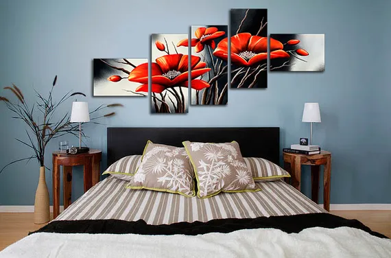 Модульная картина "Яркие бутоны"