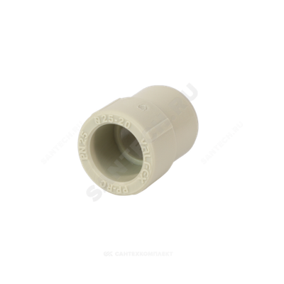 Муфта PP-R переходная серая Дн 63х20 внутр/наруж пайка VALFEX 10006320Г