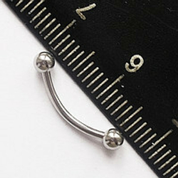 Для украшения пирсинга брови 8 мм с шариками 4 мм, толщиной 1,2 мм. Медицинская сталь. 1 шт