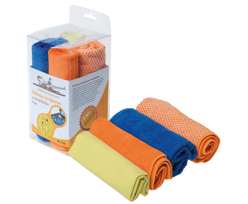 Салфетка Airline микрофибра 2х-сторонняя треугольники 20 х 20 см 4 шт.