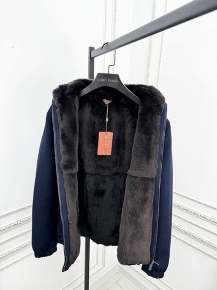 Шерстяной бомбер с мехом Loro Piana