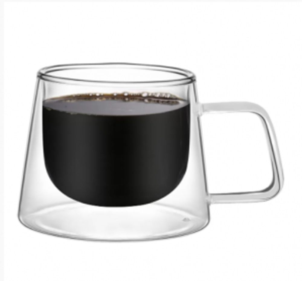 Набор кружек 2шт*200 мл, термостойкое стекло, двойные стенки, P.L.