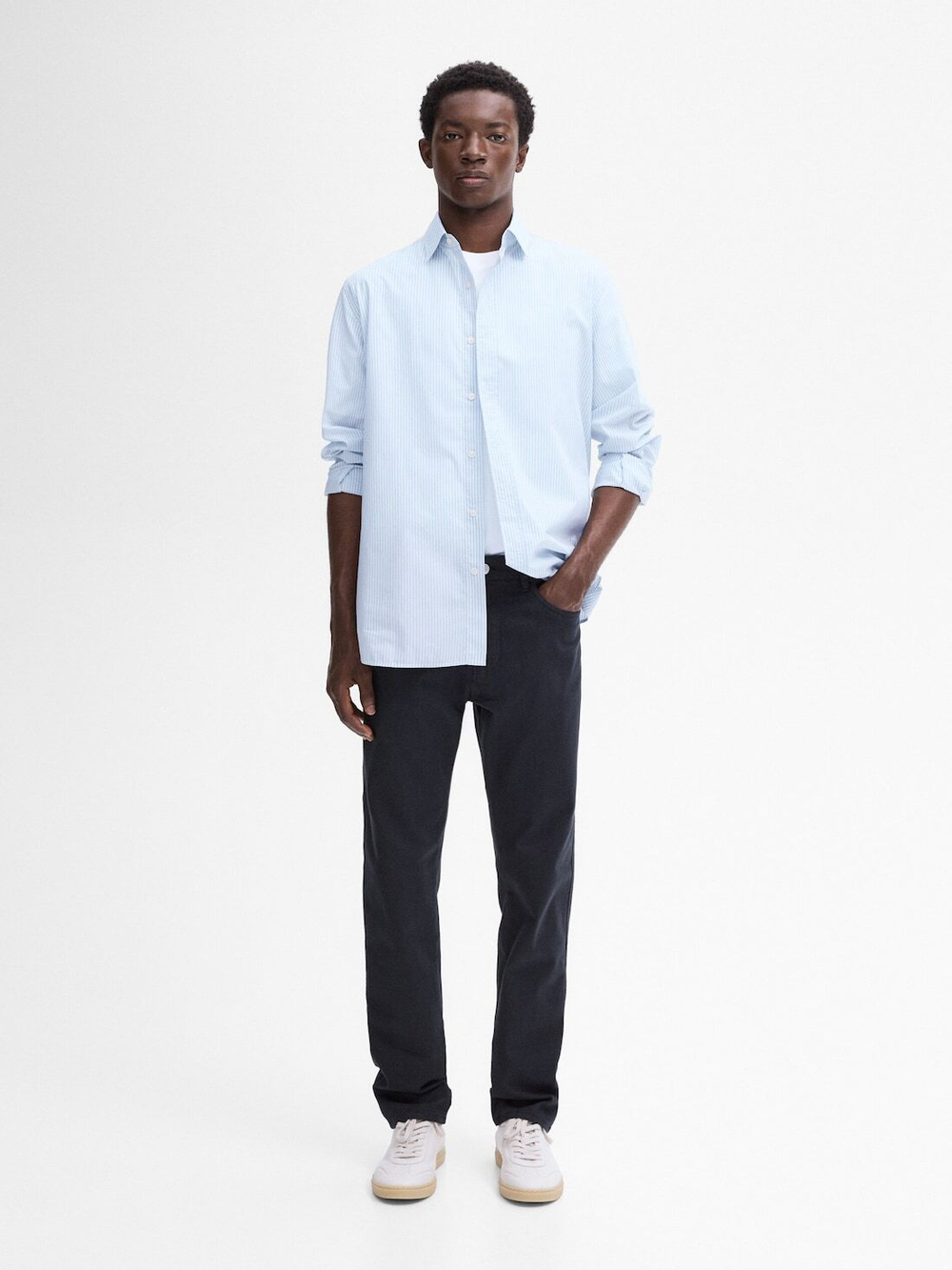 Massimo Dutti Зауженные брюки с отделкой под деним, темно-синий