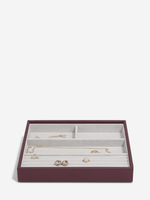 Органайзер для украшений и часов Stackers Classic Jewellery Box, 4 секции - Burgundy (Burgundy / бордовый / Burgundy / 600 / 700 / Органайзер-косметичка с крышкой)