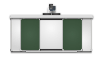 Рельсовая система 3600*1200мм с интерактивной панелью 75" (комби зеленый/белый)