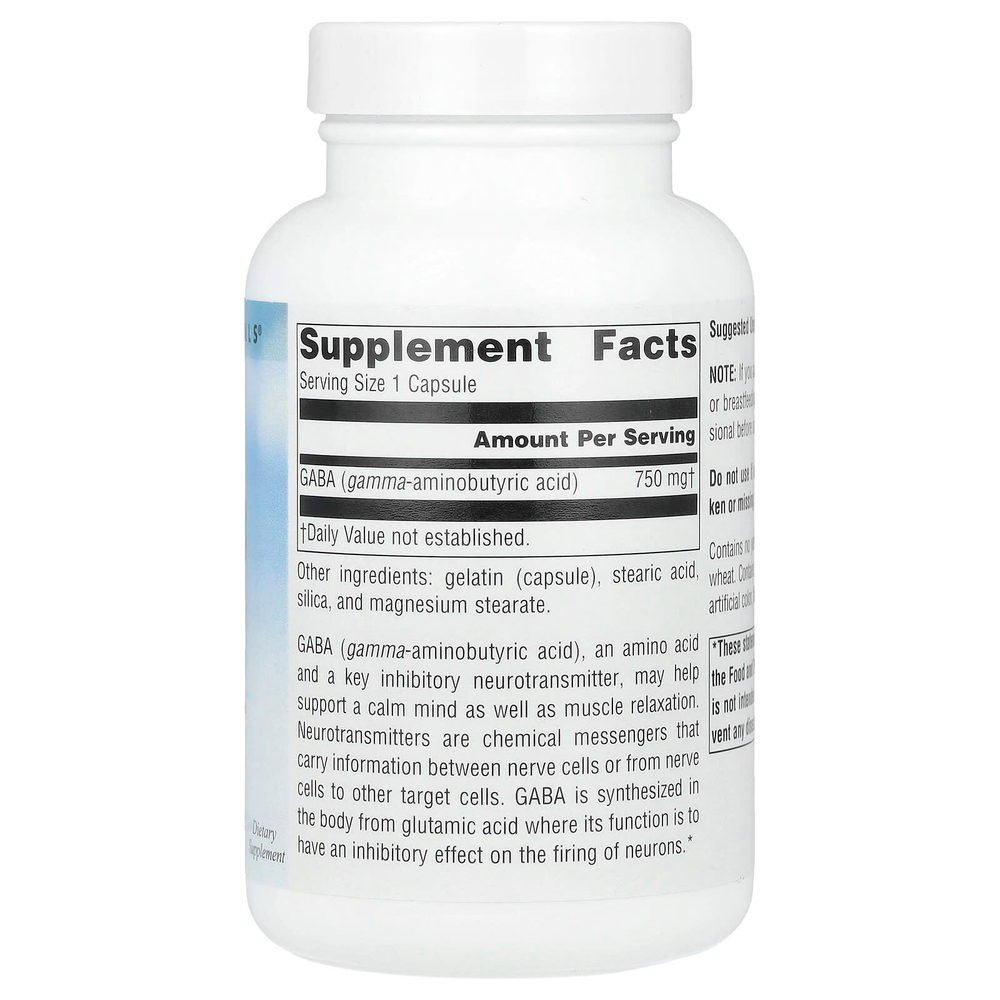 Source Naturals, Serene Science®, ГАМК, 750 мг, 90 капсул