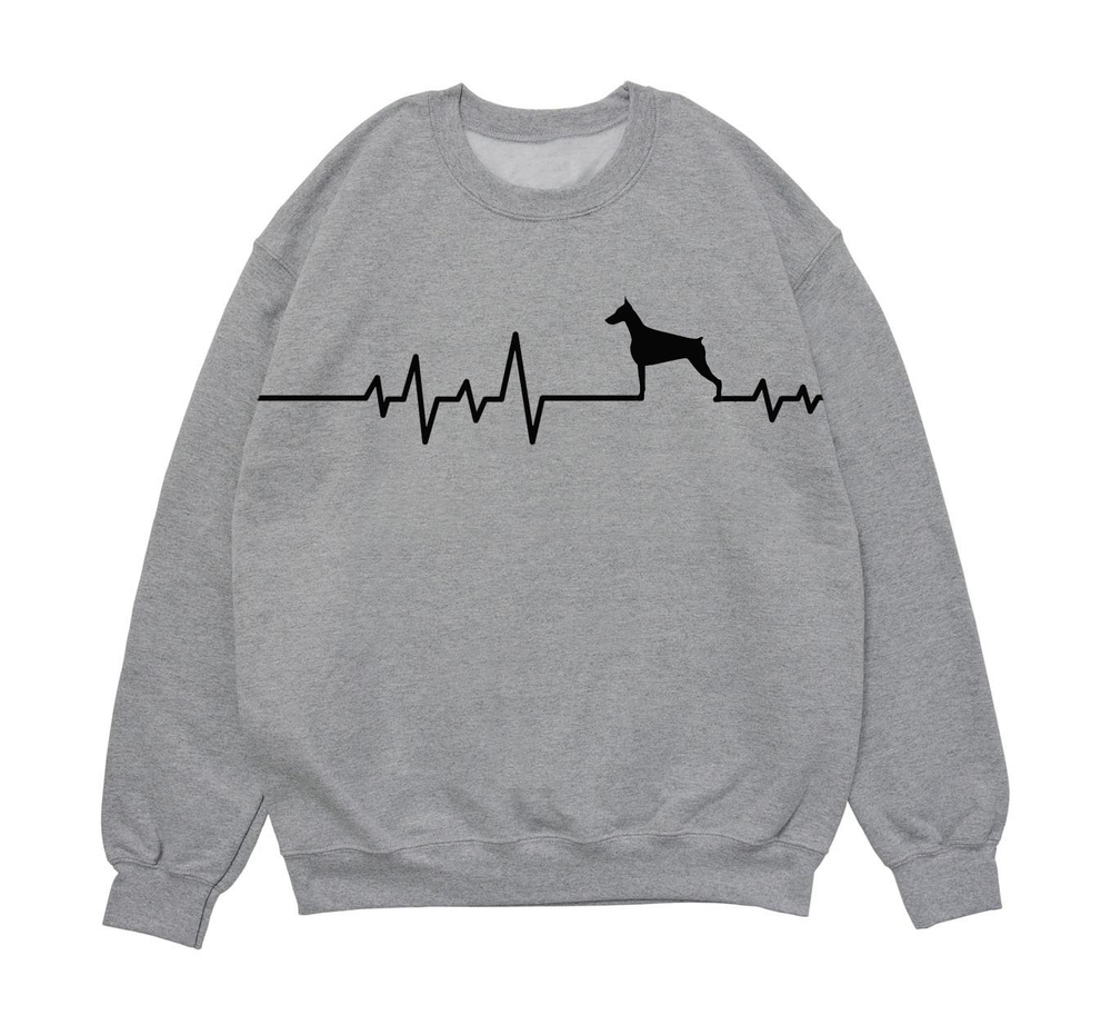 Свитшот "Сердечный ритм с доберманом"