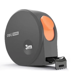 Рулетка "Home Series Gray" Deli HT8316C 3мх16мм (эксклюзивный дизайн, корпус из софттач пластика, противоскользящая резиновая вставка, подарочная упаковка)