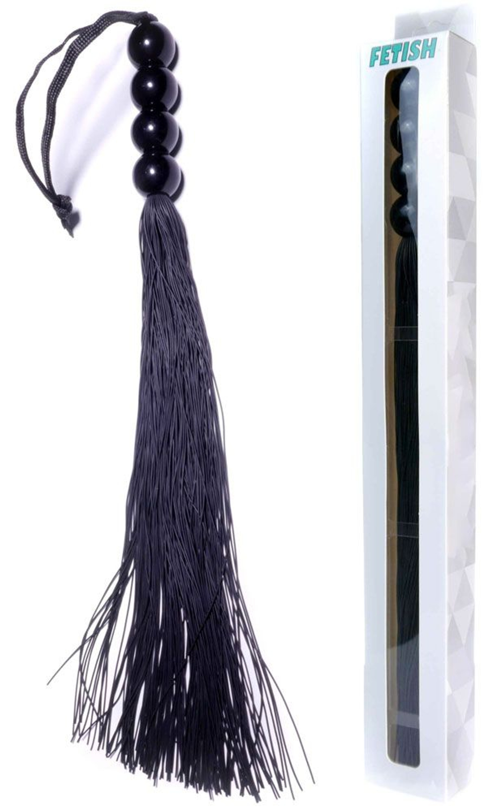 Черная силиконовая плеть - 37 см. (Цвет: черный)