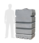 Емкость в металлической обрешётке ЕмВП  Экогрупп ДВ 1000 л. (1040 л.) вертикальный (1700x740x1000см;белый) - арт.561112