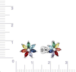 Серьги "Семицветик" из серебра 925
