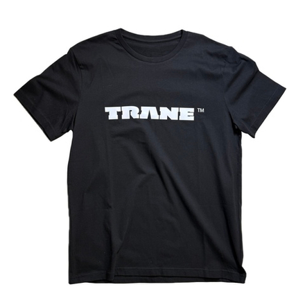 Футболка черная TRANE белый лого (100% хлопок, 180 г/м2)