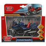 Модель ин. мет. "Мотоцикл. Туризм" 12,5см, свет+звук, подв. элементы 586856-R (Технопарк)