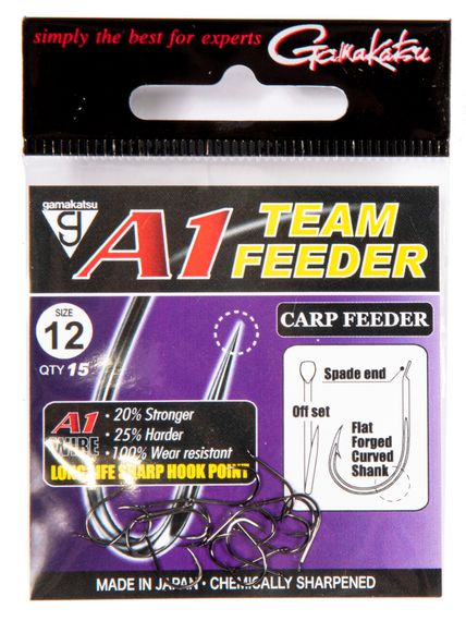 Крючки Gamakatsu A1 TEAM FEEDER HOOKS CARP FEEDER разм. 12 15шт.