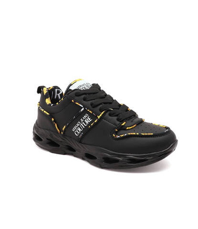 Кожаные кроссовки Versace Jeans Couture - черный(74VA3SS1ZP214)