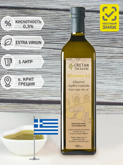 Оливковое масло нерафинированное Extra Virgin Elasinthos, 1 л. кислотность 0.3%