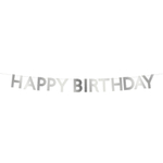 Гирлянда серебряная "Happy Birthday" 1.8 м