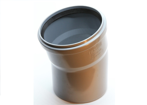 Отвод внутренняя канализация, серый, 15 градусов, 110мм