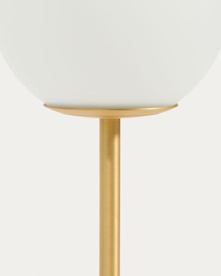 Настольная лампа Brisia в матовой латунной отделке со стеклянным плафоном Ø15 см