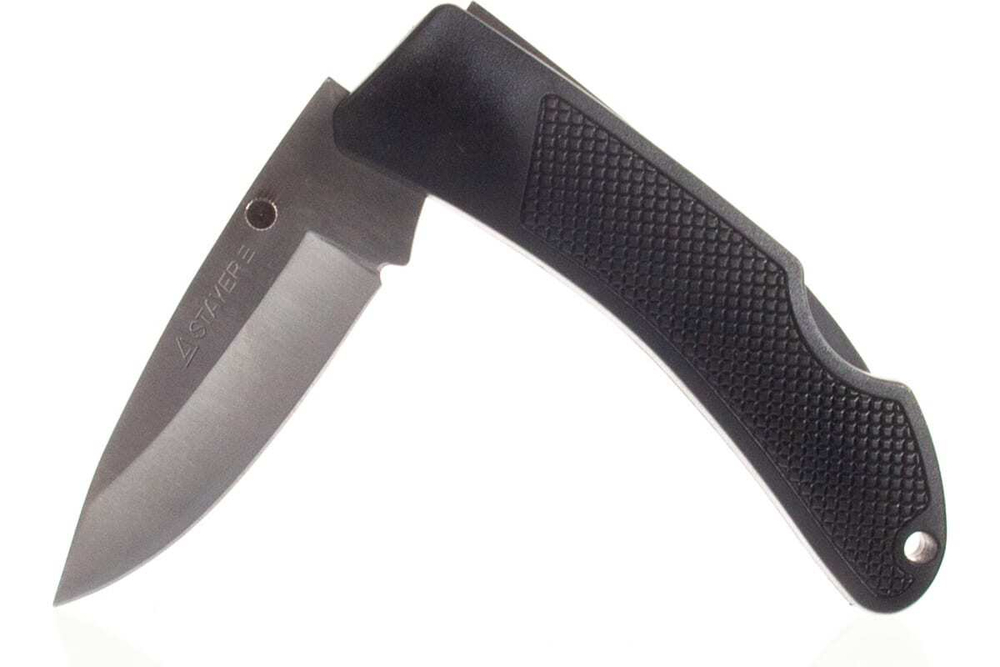 Складной нож с обрезиненной ручкой STAYER большой 47600-2_z01