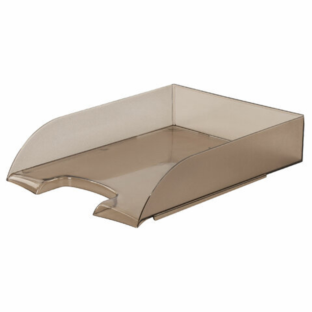 Лоток горизонтальный для бумаг BRAUBERG «Office style», 320×245×65 мм, тонированный серый, 2 штуки в комплекте.