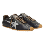 Женские Golden Goose Marathon Speed with Black Leather Upper and Silver Star