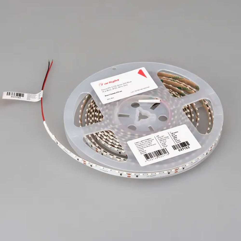 Светодиодная лента RS-S120-8mm 24V Blue (9.6 W/m, IP20, 3014, 5m) (Arlight, боковое свечение) 037153