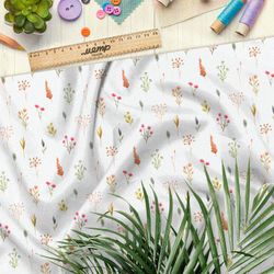 Ткань муслин мелкие карандашные цветы на поле